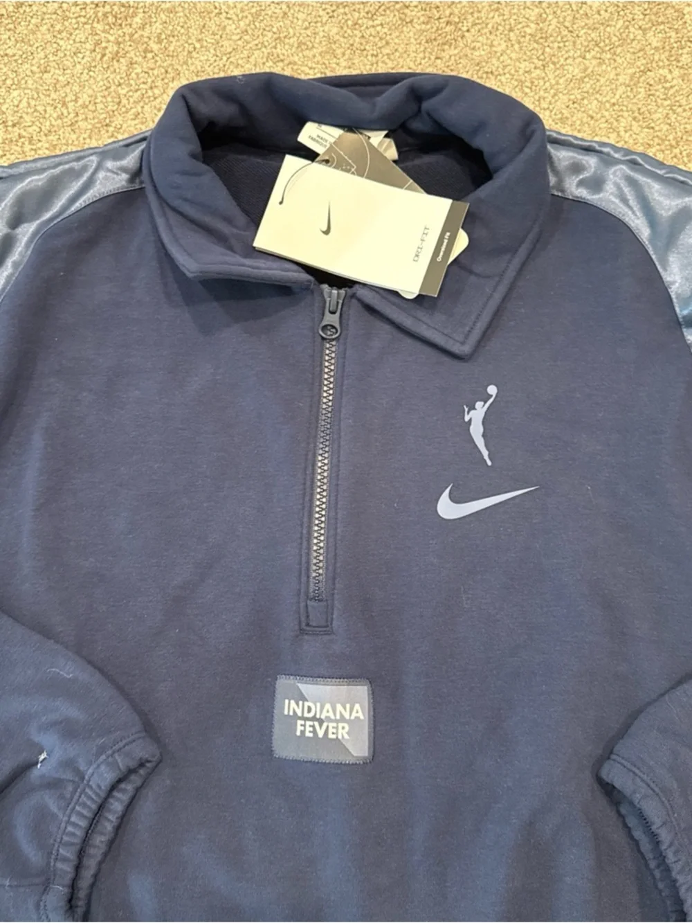 Women’s Size Medium Nike WNBA Indiana Fever Pullover Sweatshirt Blue - Picture 2 of 6